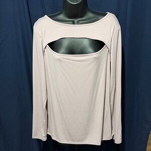 Nine West Soft Pink Long Sleeve Cut-Out Top